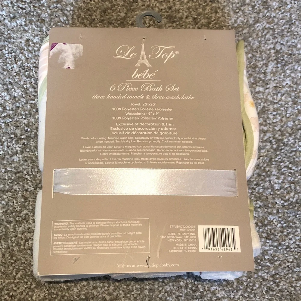 Le Top bébé 6-Piece Baby Bath Towels